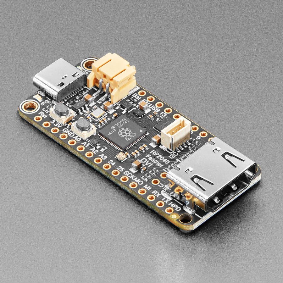 Adafruit Feather RP2040 with DVI Output Port - Works with HDMI by Adafruit - The Pi Hut