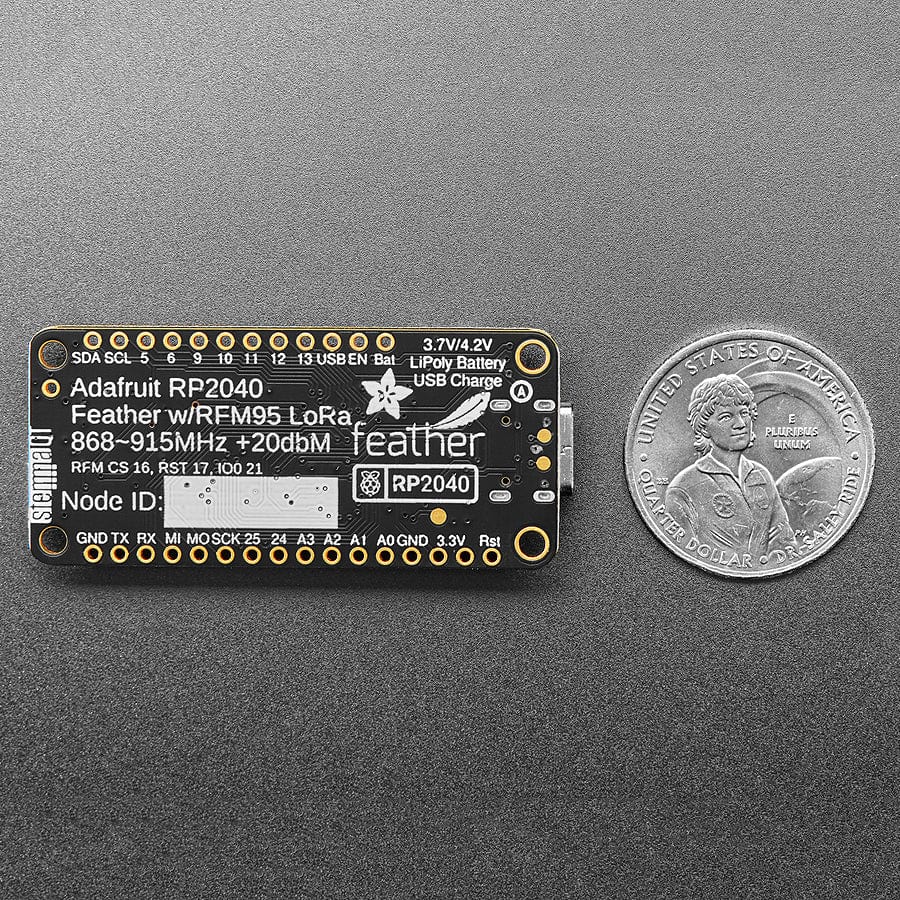 Adafruit Feather RP2040 with RFM95 LoRa Radio - 915MHz - RadioFruit and STEMMA QT by Adafruit - The Pi Hut