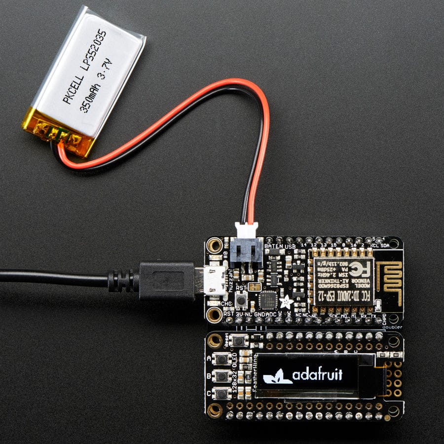 Adafruit FeatherWing OLED - 128x32 OLED Add-on For Feather by Adafruit - The Pi Hut