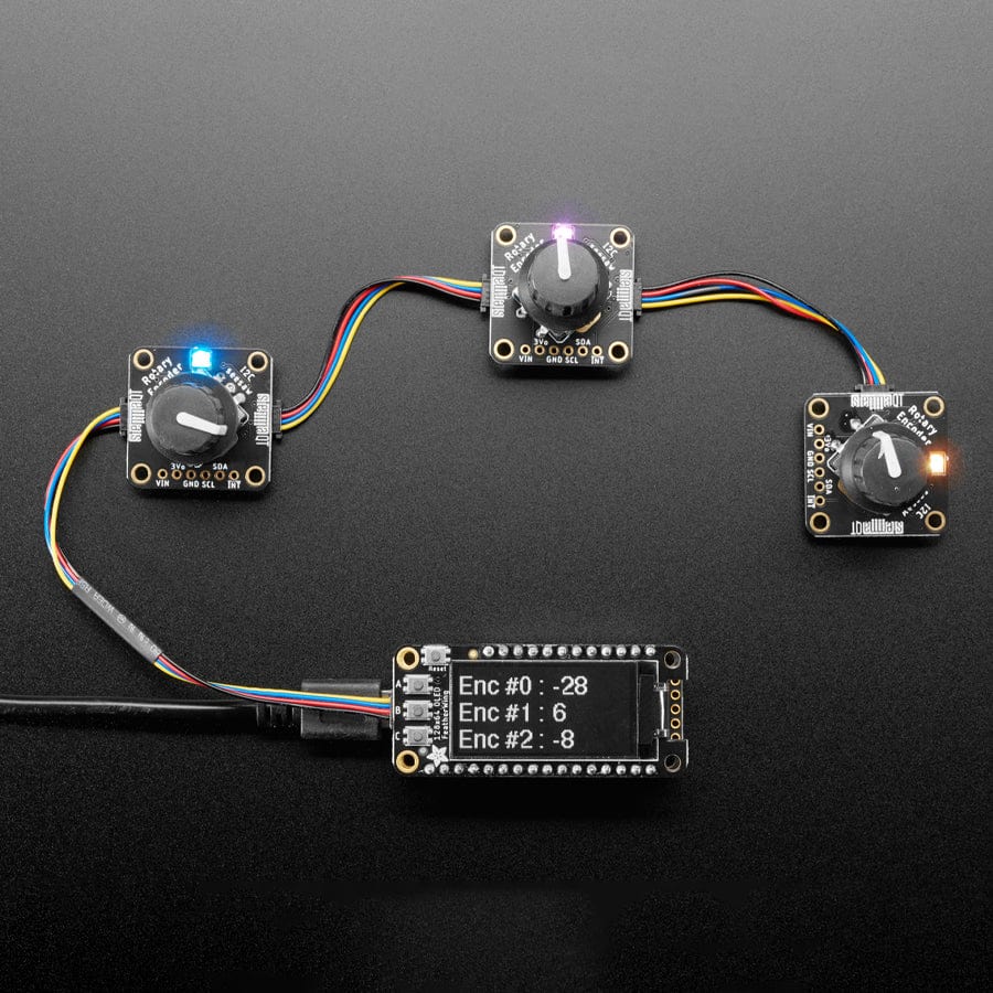 Adafruit I2C QT Rotary Encoder Breakout with NeoPixel - STEMMA QT / Qwiic by Adafruit - The Pi Hut