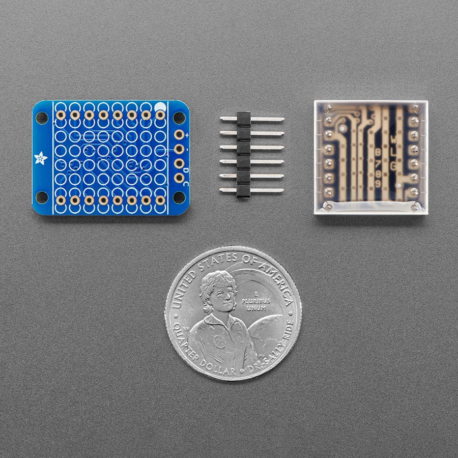 Adafruit Mini 0.8" 8x8 LED Matrix with I2C Backpack - Yellow-Green by Adafruit - The Pi Hut