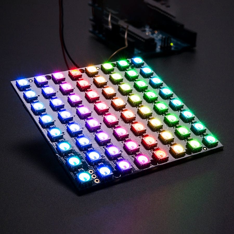 Adafruit NeoPixel NeoMatrix 8x8 - 64 RGB LED Pixel Matrix - The Pi Hut