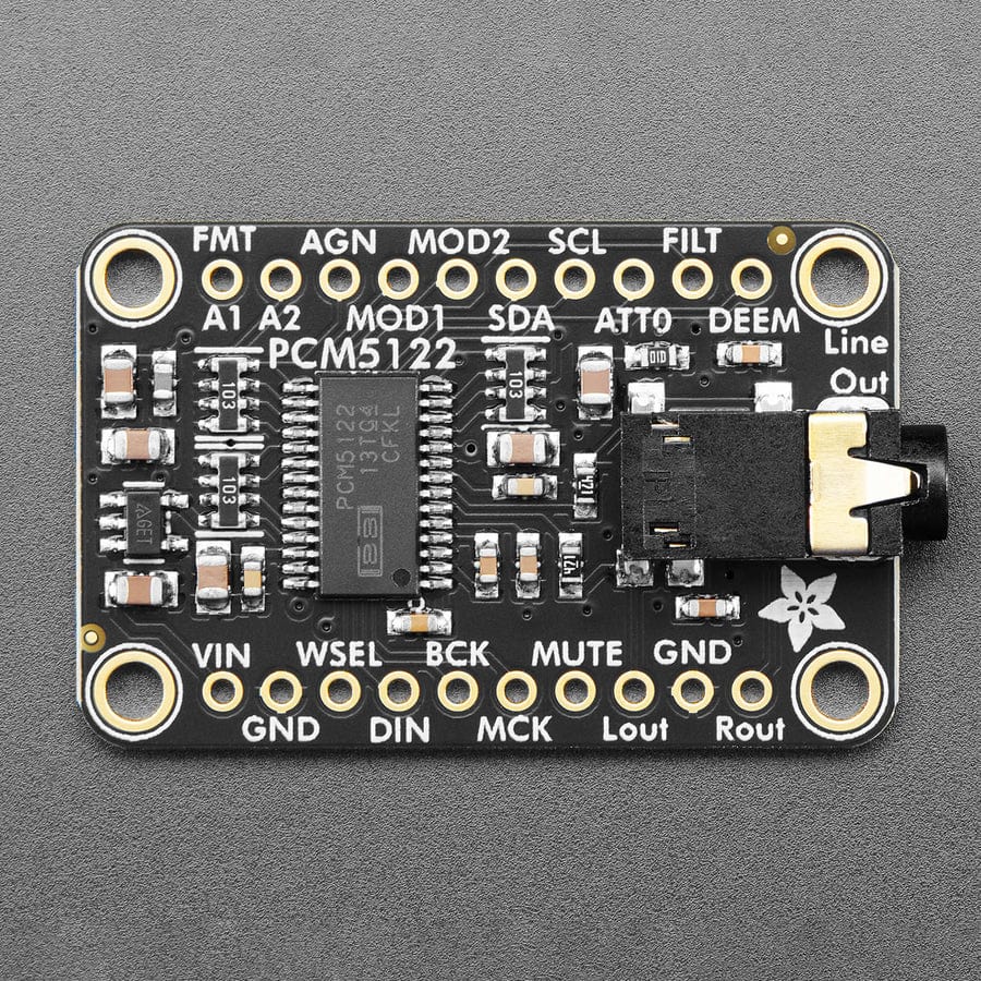 Adafruit PCM5122 I2S DAC with Line Level Output - HW, I2C or SPI by Adafruit - The Pi Hut