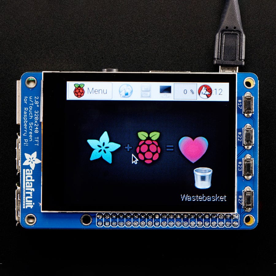 Adafruit PiTFT Plus 320 x 240 2.8" TFT + Capacitive Touchscreen by Adafruit - The Pi Hut