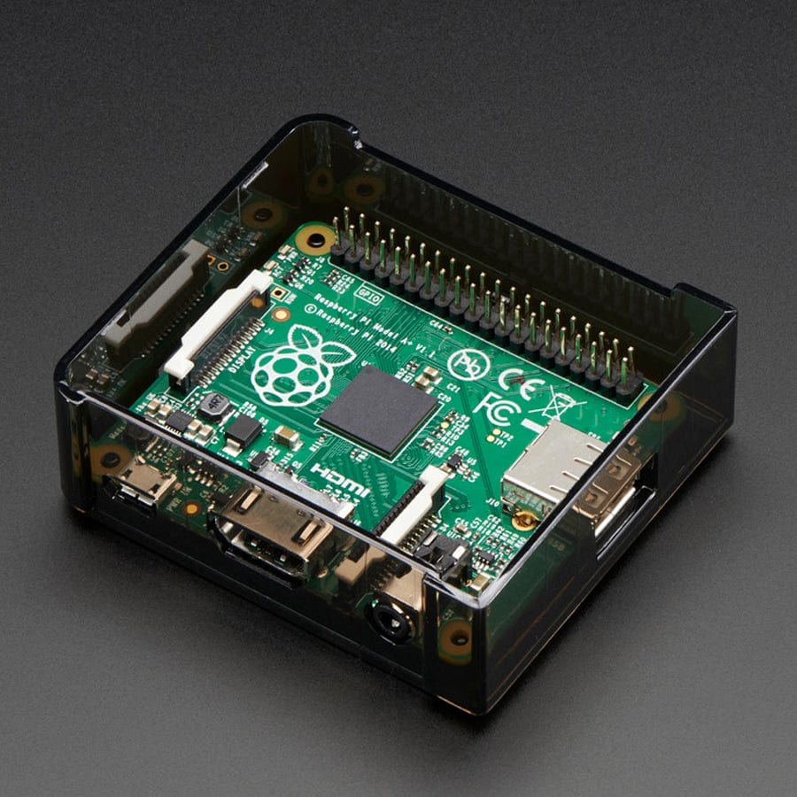 Adafruit Raspberry Pi A+ Case - Smoke Base w/ Clear Top by Adafruit - The Pi Hut