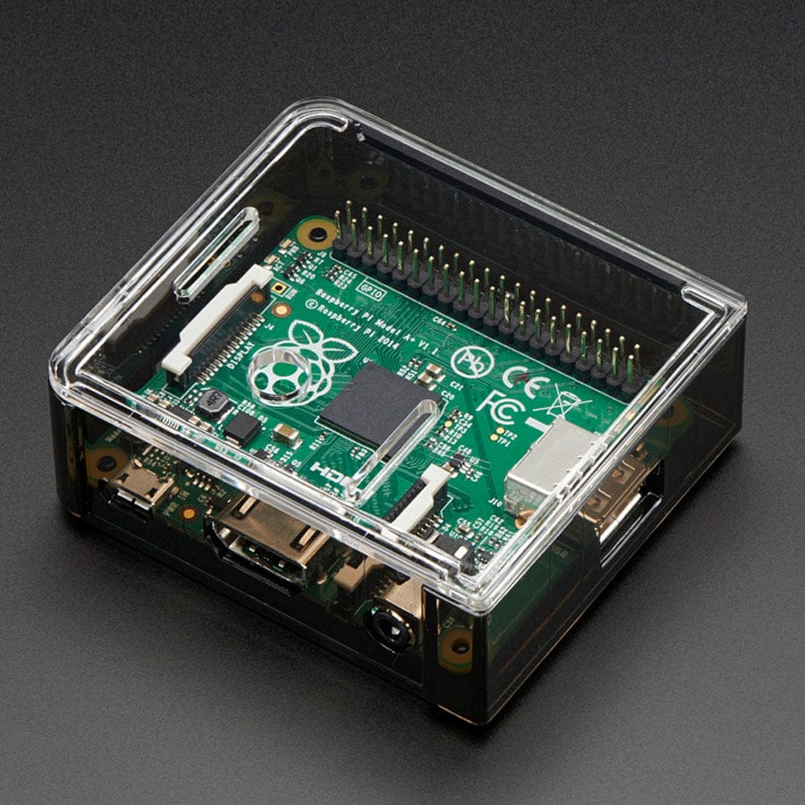Adafruit Raspberry Pi A+ Case - Smoke Base w/ Clear Top by Adafruit - The Pi Hut