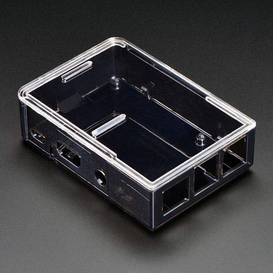 Adafruit Raspberry Pi B+ / Pi 2 / Pi 3 Case - Smoke Base - with Clear Top by Adafruit - The Pi Hut
