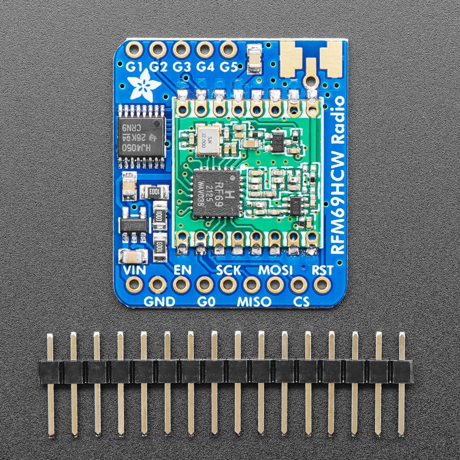 Adafruit RFM69HCW Transceiver Radio Breakout - 868 or 915 MHz (RadioFruit) by Adafruit - The Pi Hut