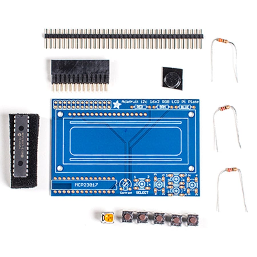 Adafruit RGB Negative 16 x 2 LCD+Keypad Kit for Raspberry Pi - The Pi Hut