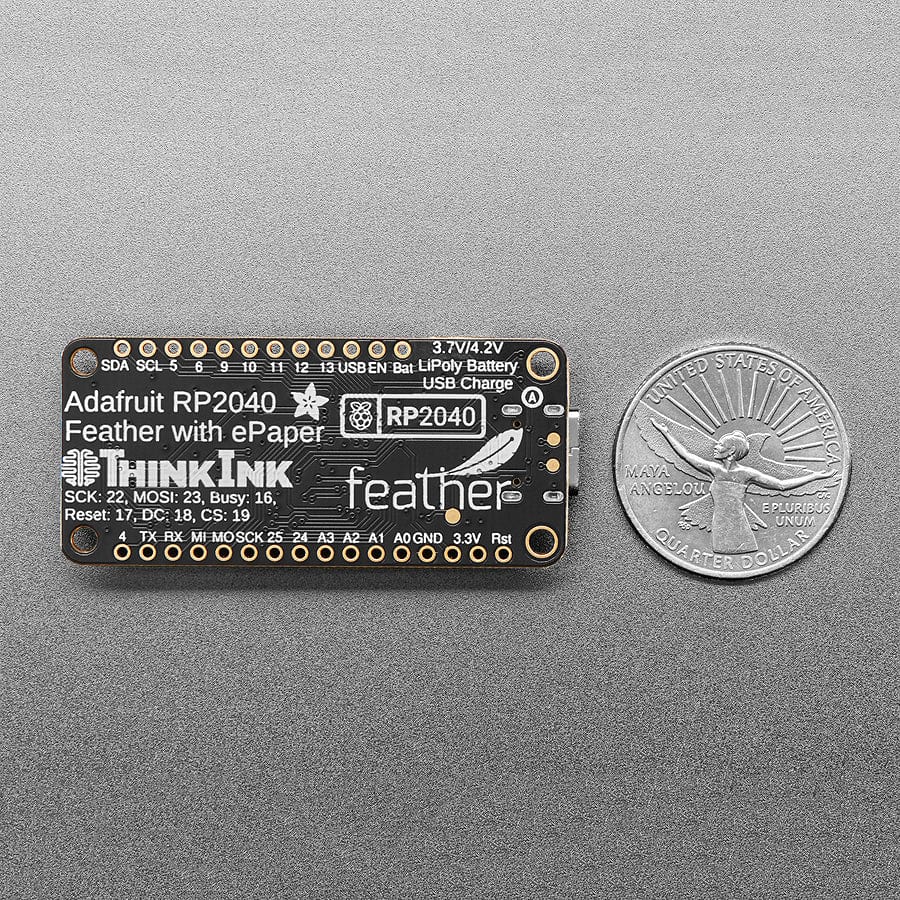 Adafruit RP2040 Feather ThinkInk with 24-pin E-Paper Display by Adafruit - The Pi Hut