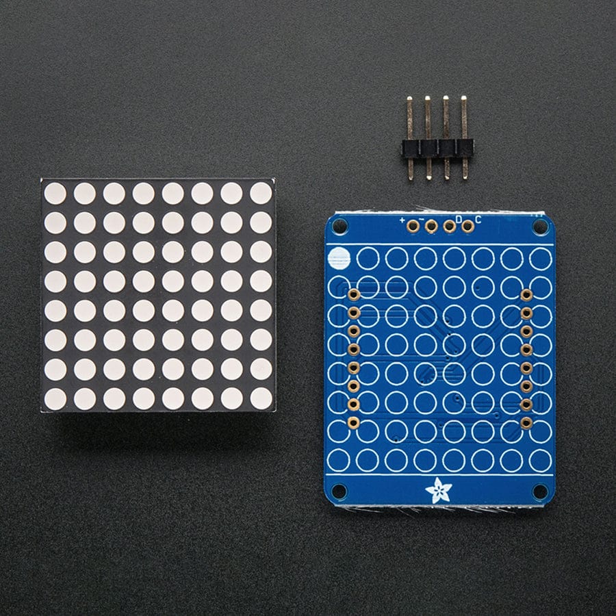 Adafruit Small 1.2" 8x8 LED Matrix with I2C Backpack - Pure Green by Adafruit - The Pi Hut