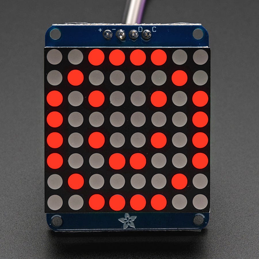 Adafruit Small 1.2" 8x8 LED Matrix with I2C Backpack - Red by Adafruit - The Pi Hut