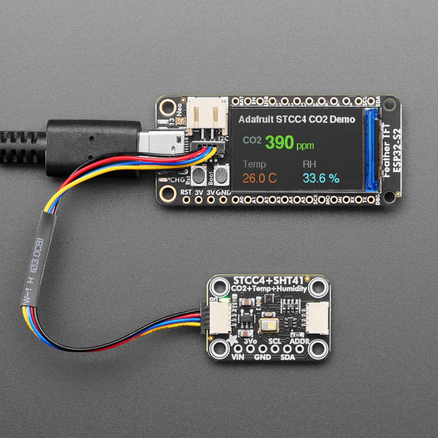 Adafruit STCC4 and SHT41 - CO2, Temperature & Humidity Sensor by Adafruit - The Pi Hut