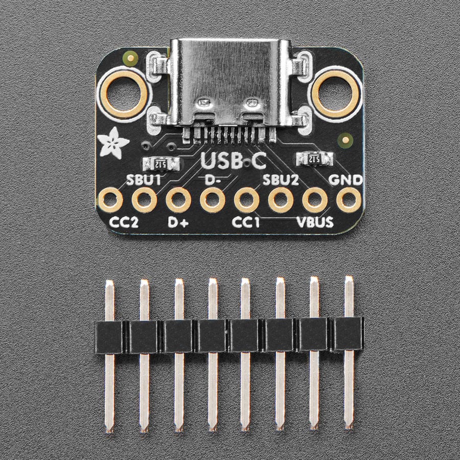 Adafruit Sunken USB Type C Breakout Board - Downstream Connection by Adafruit - The Pi Hut