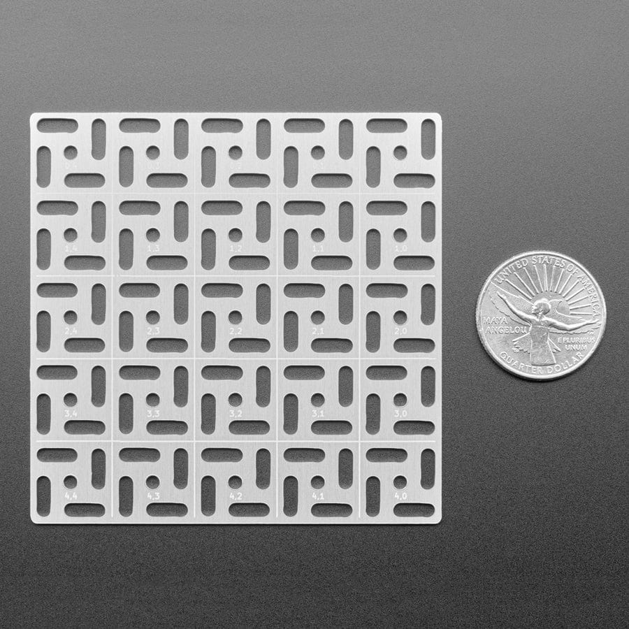 Adafruit Swirly Aluminum Mounting Grid for 0.1" Spaced PCBs - 5x5 by Adafruit - The Pi Hut
