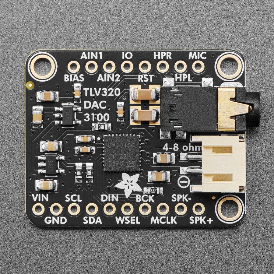 Adafruit TLV320DAC3100 - I2S DAC with Headphone and Speaker Out by Adafruit - The Pi Hut