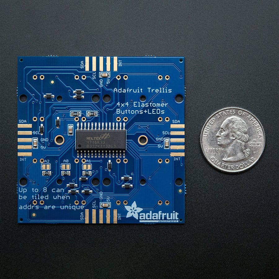 Adafruit Trellis Monochrome Driver PCB for 4 x 4 Keypad & 3mm LEDs by Adafruit - The Pi Hut