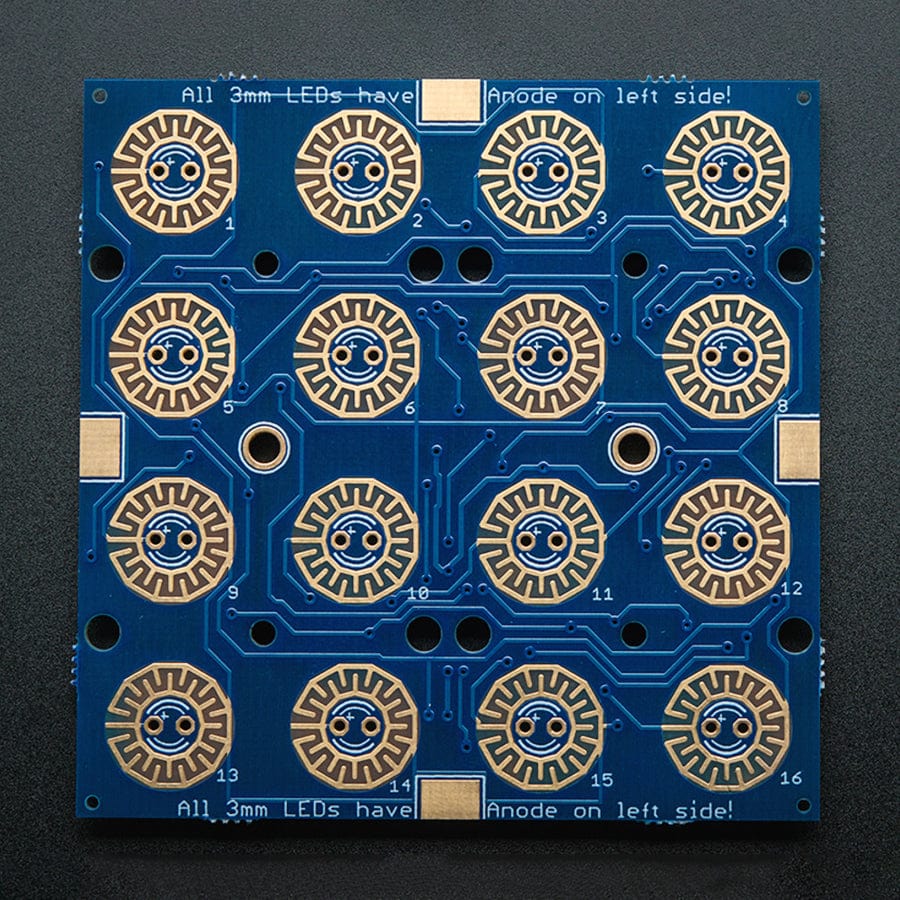 Adafruit Trellis Monochrome Driver PCB for 4 x 4 Keypad & 3mm LEDs by Adafruit - The Pi Hut