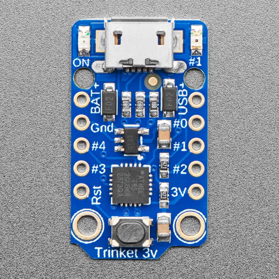 Adafruit Trinket - Mini Microcontroller - 3.3V Logic (Micro-USB) by Adafruit - The Pi Hut