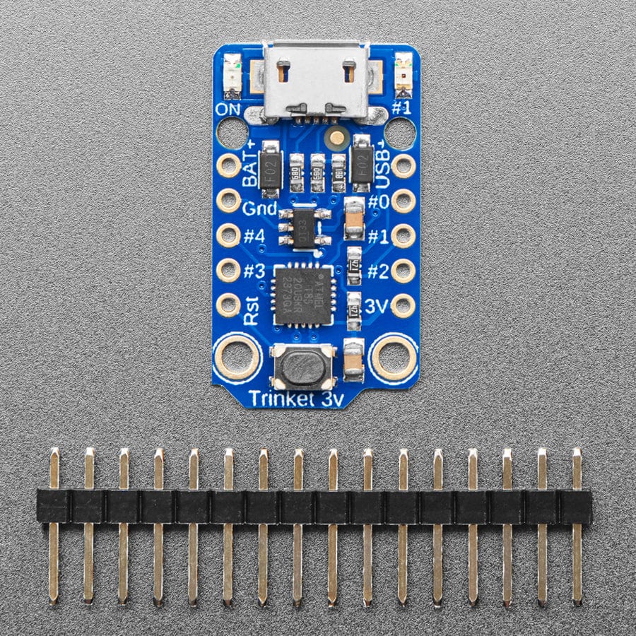 Adafruit Trinket - Mini Microcontroller - 3.3V Logic (Micro-USB) by Adafruit - The Pi Hut