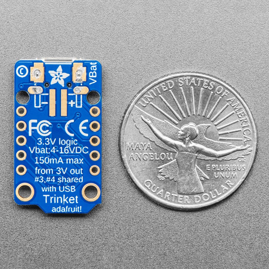Adafruit Trinket - Mini Microcontroller - 3.3V Logic (Micro-USB) by Adafruit - The Pi Hut