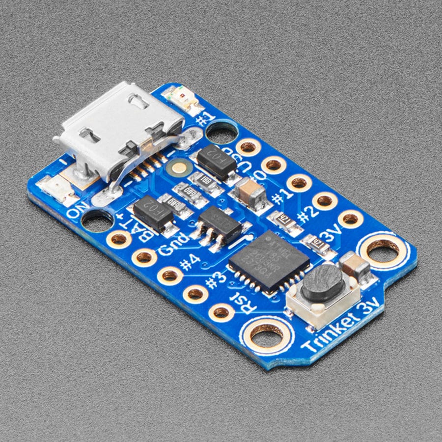 Adafruit Trinket - Mini Microcontroller - 3.3V Logic (Micro-USB) by Adafruit - The Pi Hut