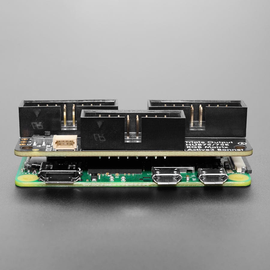 Adafruit Triple LED Matrix Bonnet for Raspberry Pi - For HUB75 by Adafruit - The Pi Hut
