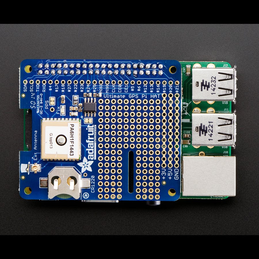 Adafruit Ultimate GPS HAT for Raspberry Pi (Mini Kit) by Adafruit - The Pi Hut