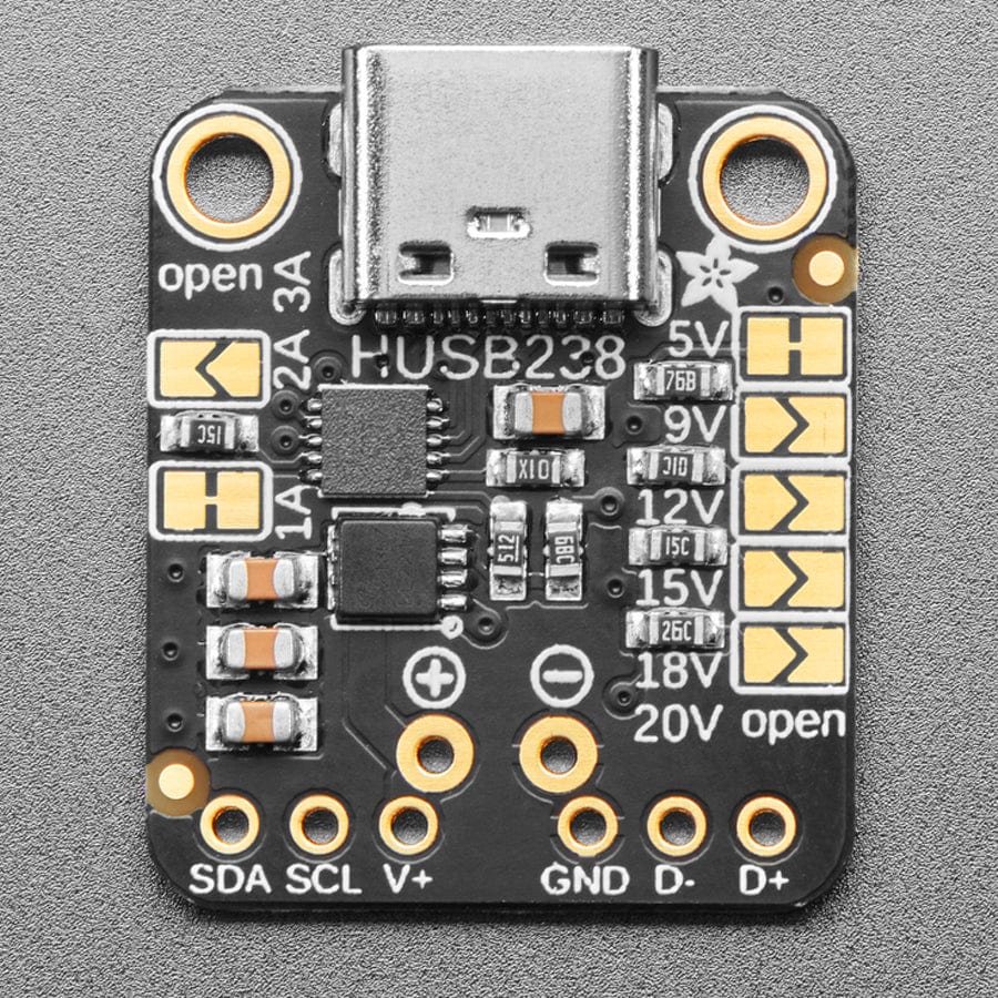 Adafruit USB Type C Power Delivery Dummy Breakout - I2C or Fixed - HUSB238 by Adafruit - The Pi Hut