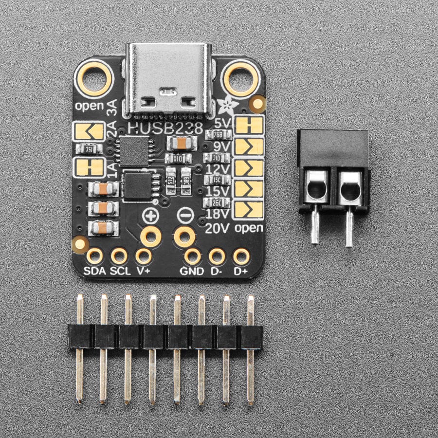 Adafruit USB Type C Power Delivery Dummy Breakout - I2C or Fixed - HUSB238 - The Pi Hut