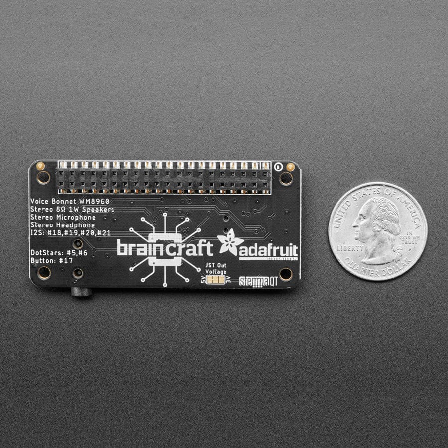 Adafruit Voice Bonnet for Raspberry Pi - Two Speakers + Two Mics by Adafruit - The Pi Hut