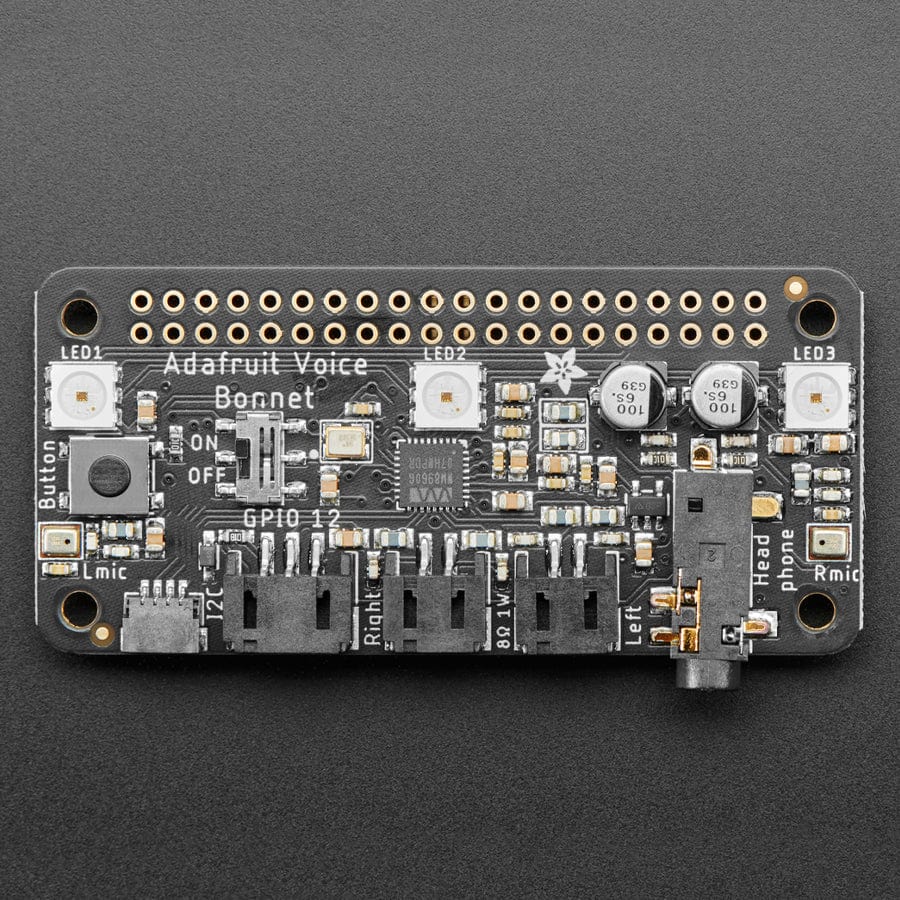 Adafruit Voice Bonnet for Raspberry Pi - Two Speakers + Two Mics by Adafruit - The Pi Hut
