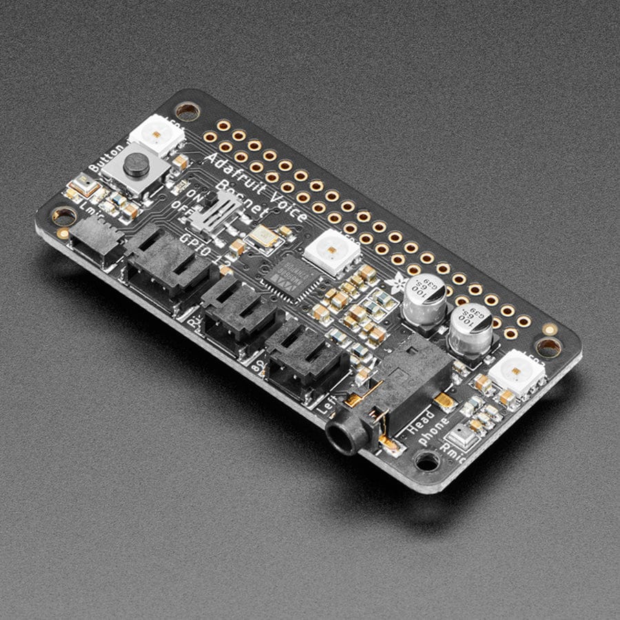 Adafruit Voice Bonnet for Raspberry Pi - Two Speakers + Two Mics by Adafruit - The Pi Hut