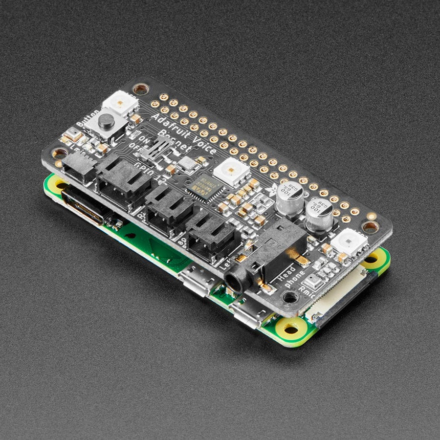 Adafruit Voice Bonnet for Raspberry Pi - Two Speakers + Two Mics by Adafruit - The Pi Hut