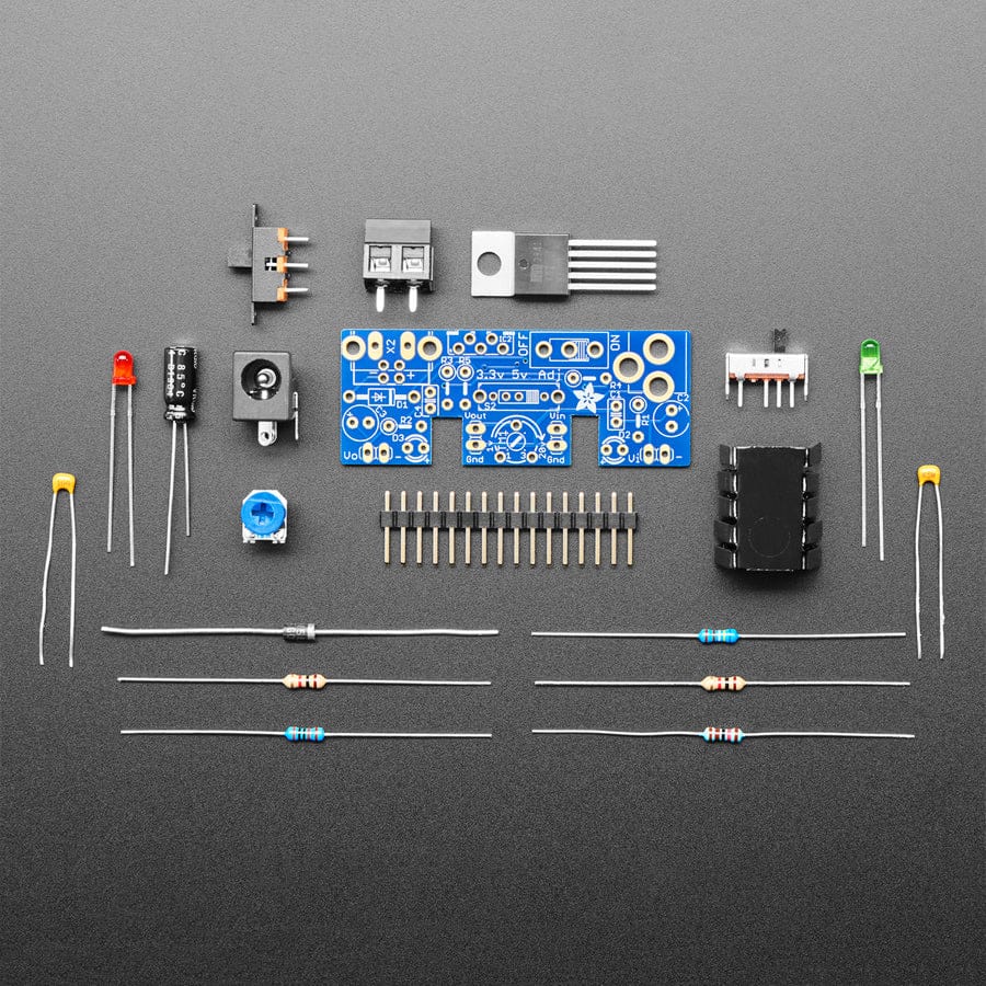 Adjustable Breadboard Power Supply Kit (v1.0) by Adafruit - The Pi Hut