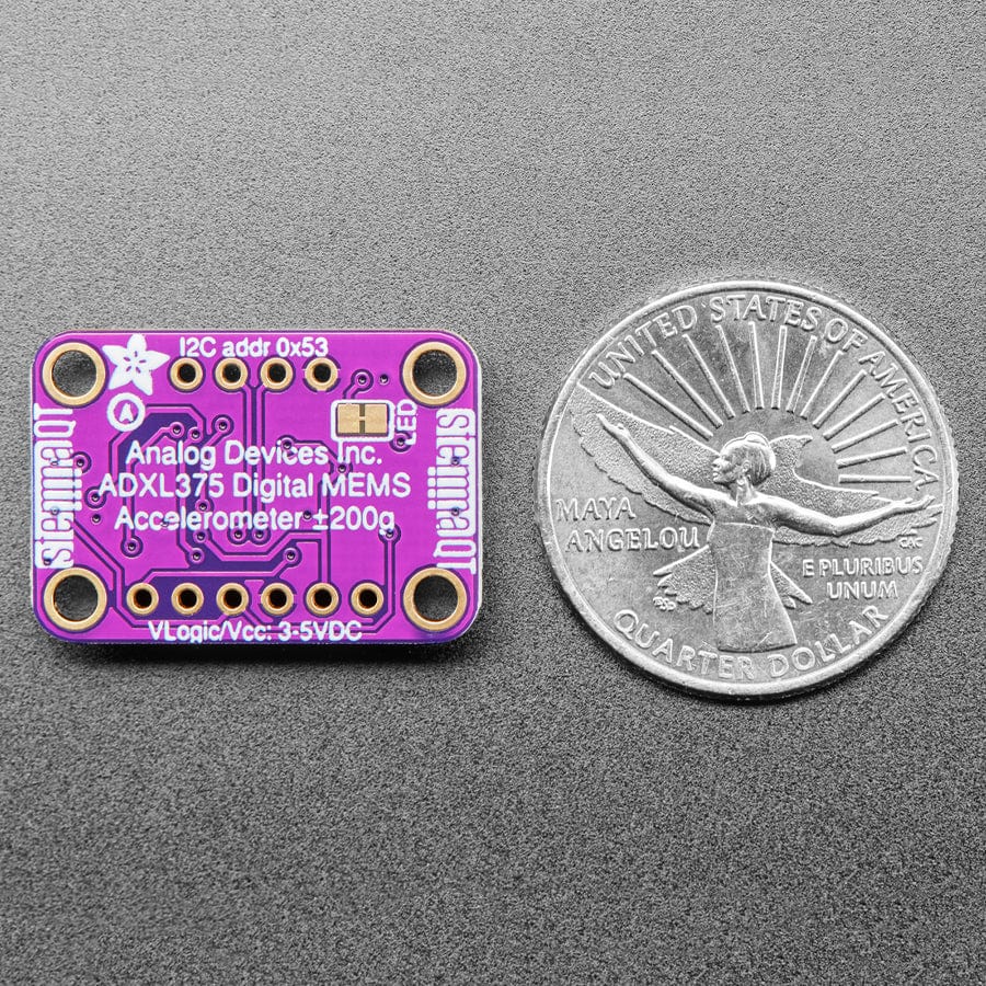 ADXL375 - High G Accelerometer (+-200g) with I2C and SPI (STEMMA QT / Qwiic) by Adafruit - The Pi Hut