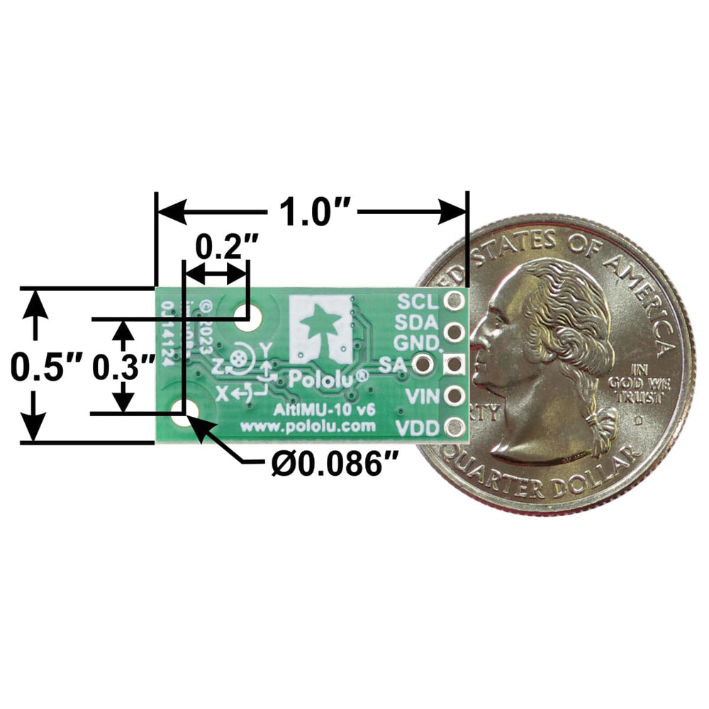 AltIMU-10 v6 Gyro, Accelerometer, Compass and Altimeter (LSM6DSO, LIS3MDL & LPS22DF) by Pololu - The Pi Hut