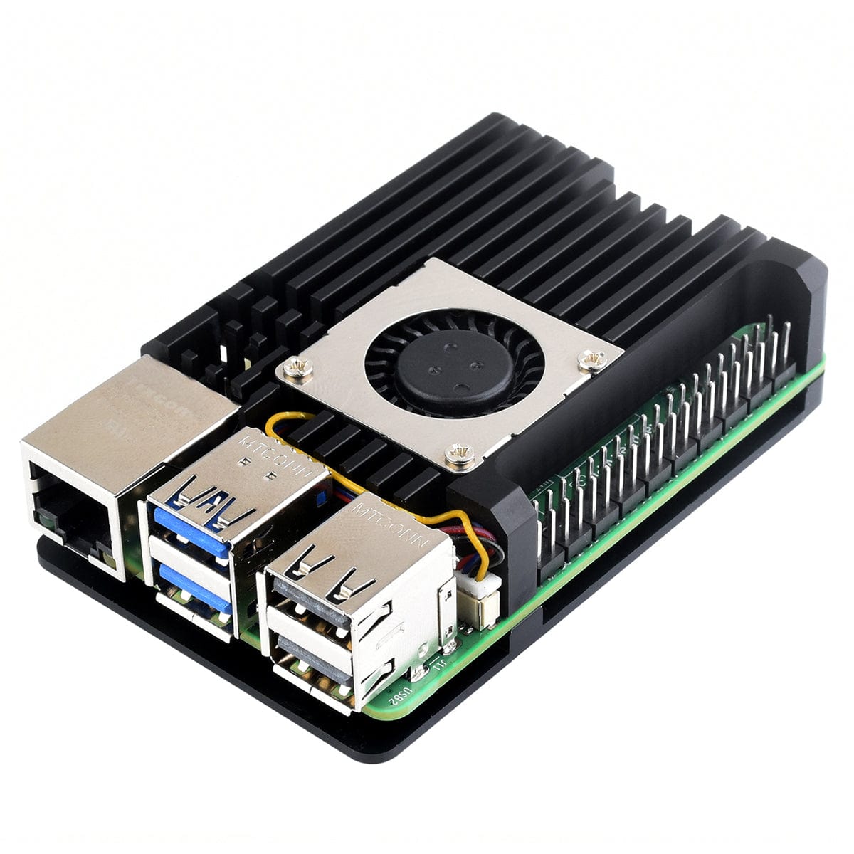 Aluminium Alloy Case with Blower Fan for Raspberry Pi 5 by Waveshare - The Pi Hut