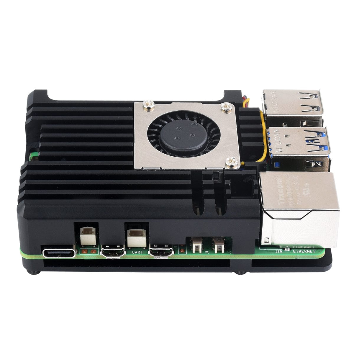 Aluminium Alloy Case with Blower Fan for Raspberry Pi 5 by Waveshare - The Pi Hut