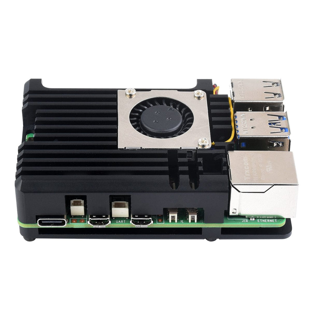 Aluminium Alloy Case with Blower Fan for Raspberry Pi 5 by Waveshare - The Pi Hut