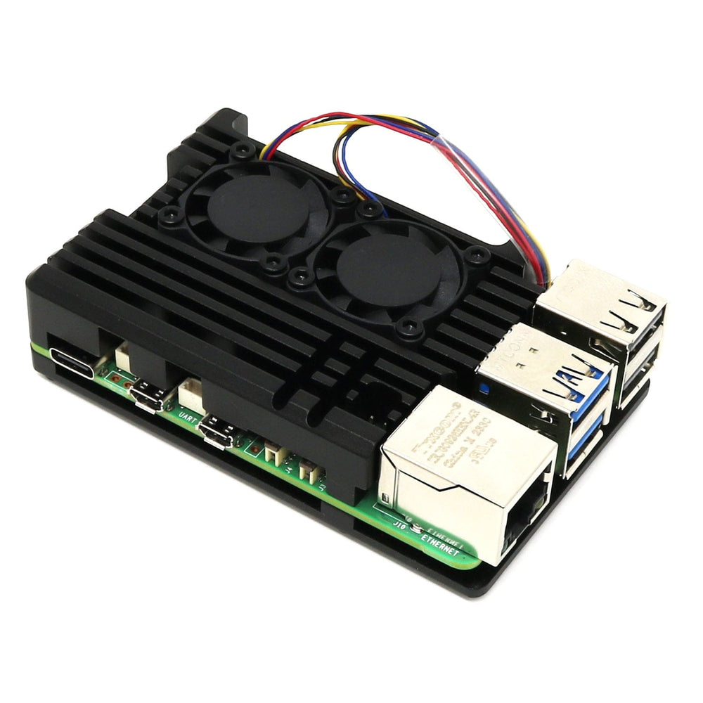 Aluminium Armour Dual-Fan Heatsink Case for Raspberry Pi 5 by The Pi Hut - The Pi Hut