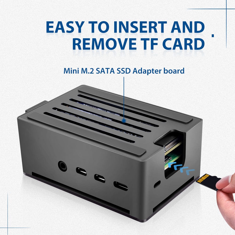 Aluminium NAS Case for Pi 4 with Quiet Cooling Fan by 52Pi - The Pi Hut