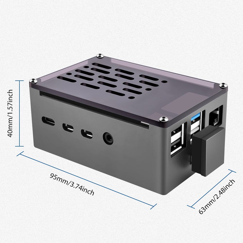 Aluminium NAS Case for Pi 4 with Quiet Cooling Fan by 52Pi - The Pi Hut