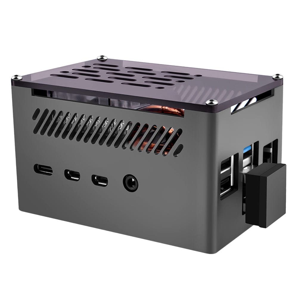 Aluminium Pi 4 NAS Case with Low-Profile ICE Tower Cooler by 52Pi - The Pi Hut