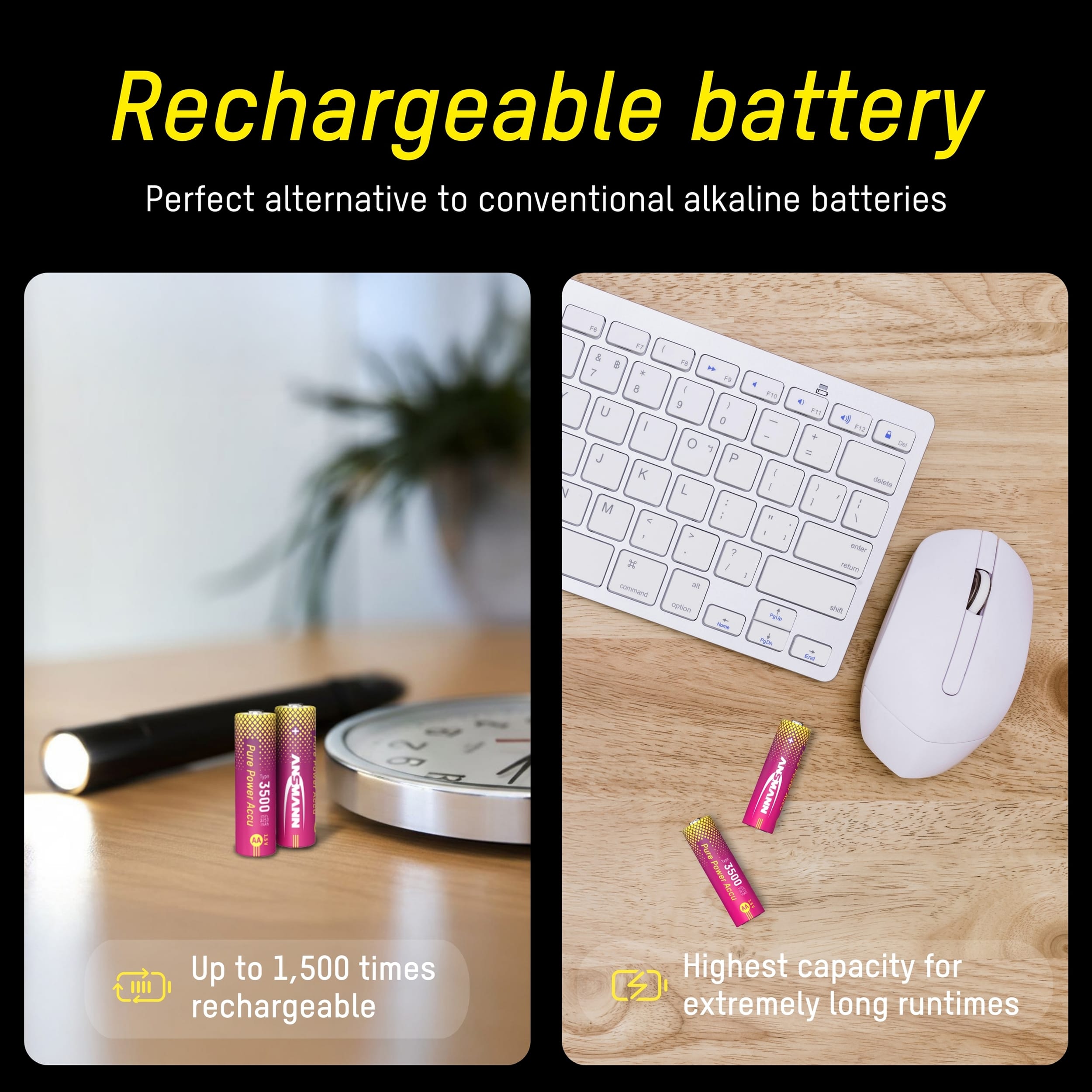 Ansmann Pure Power Combo - 4 x AA Batteries + Charging Module by ANSMANN - The Pi Hut