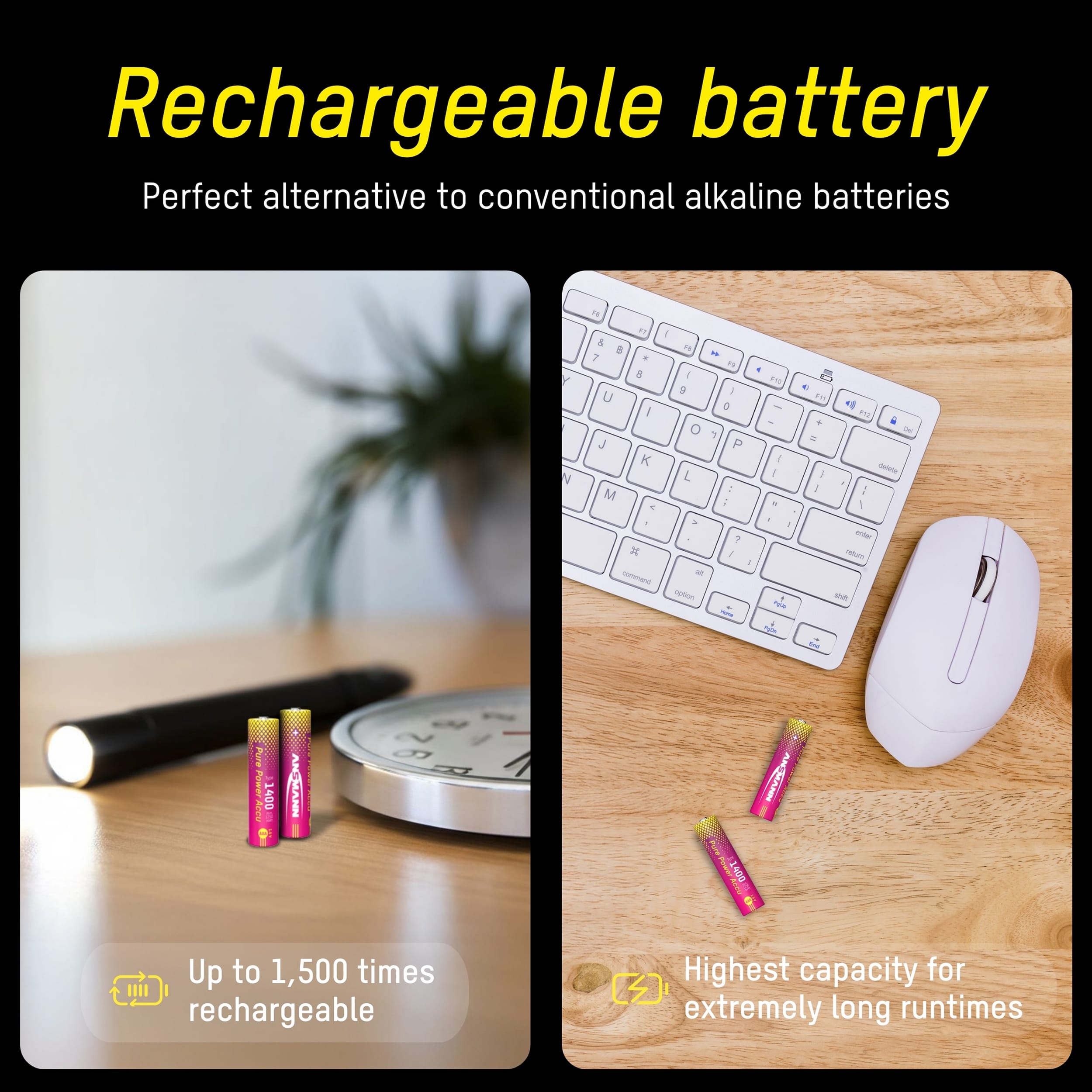 Ansmann Pure Power Combo - 4 x AAA Batteries + Charging Module by ANSMANN - The Pi Hut