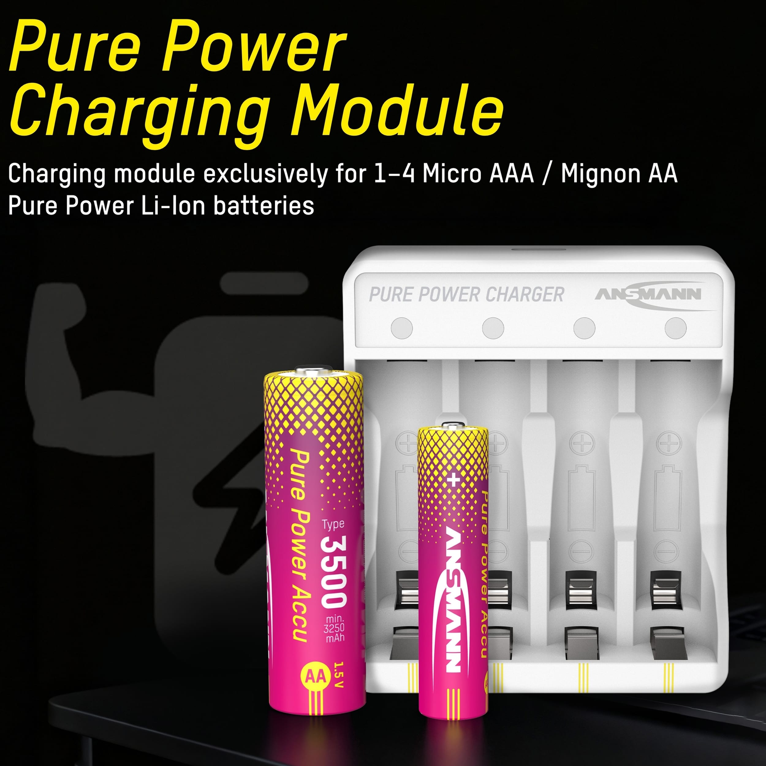Ansmann Pure Power Combo - 4 x AAA Batteries + Charging Module by ANSMANN - The Pi Hut