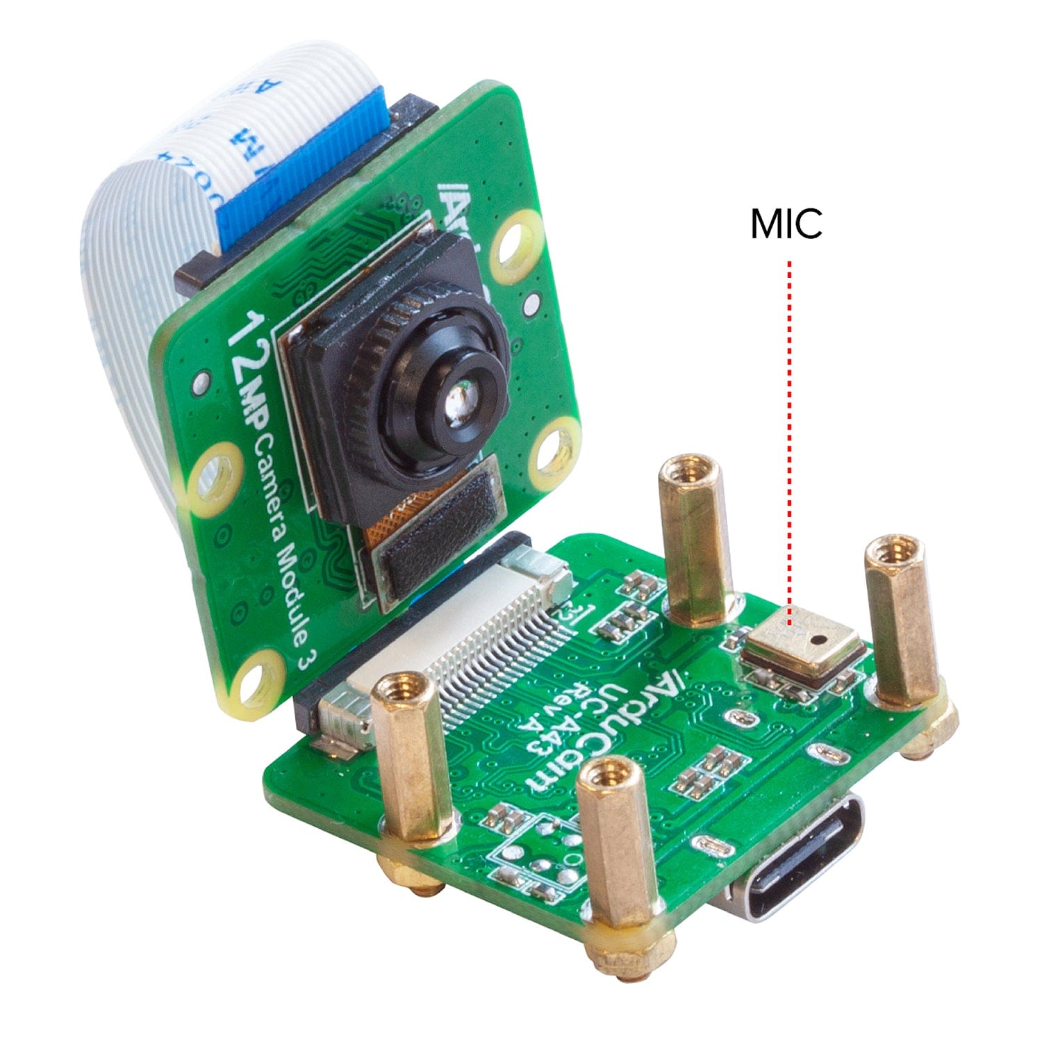 Arducam 12MP IMX708 USB-C UVC Fixed-Focus Camera Module with Microphone by Arducam - The Pi Hut