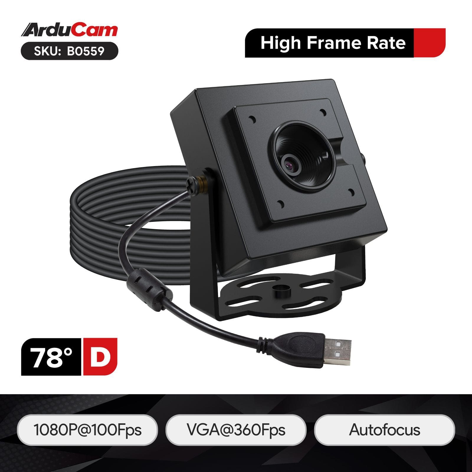 Arducam ezBOX Swift - High Framerate Autofocus USB 2.0 UVC Camera by Arducam - The Pi Hut