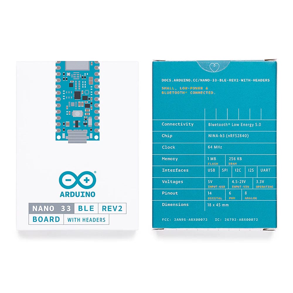 Arduino Nano 33 BLE Rev2 (with headers) by Arduino - The Pi Hut